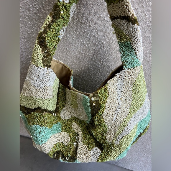 Viral Beaded Bag Green & Blue Handbag, NWT - Picture 2 of 5